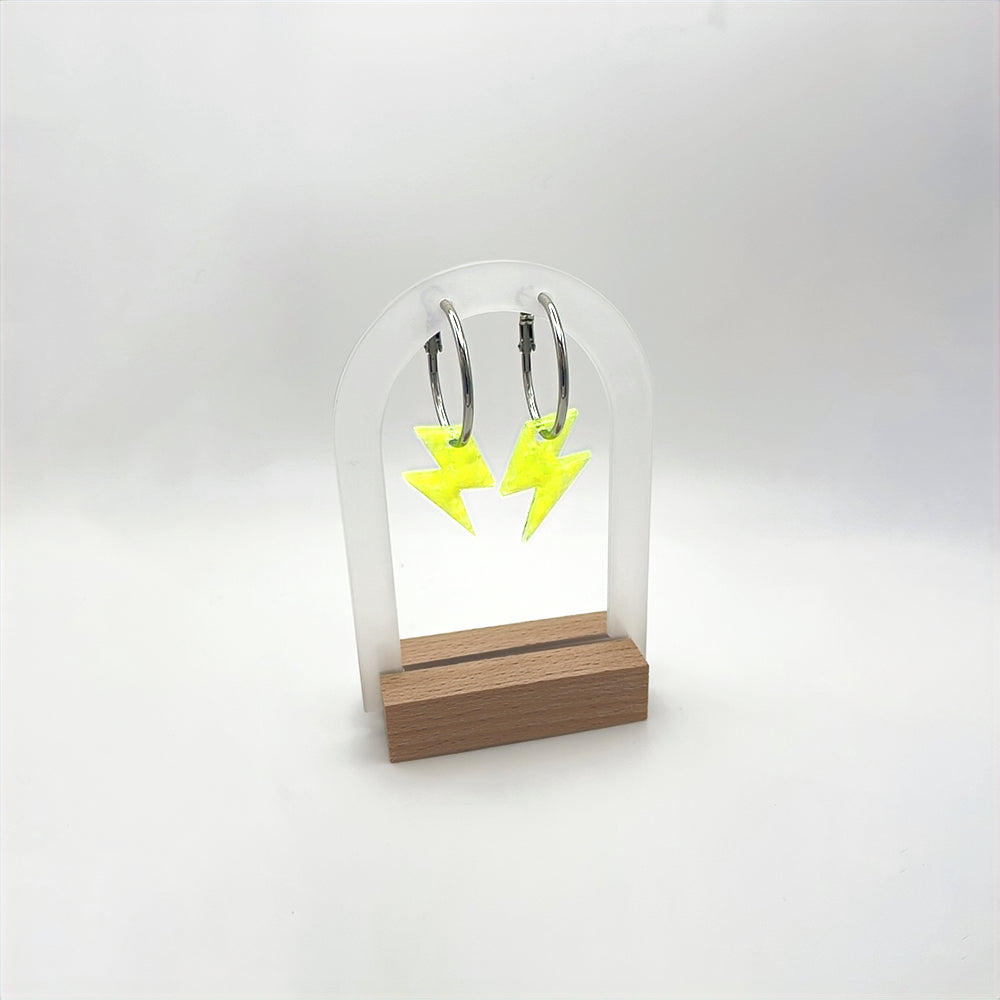 Yellow Lightning Bolt Earrings image 0