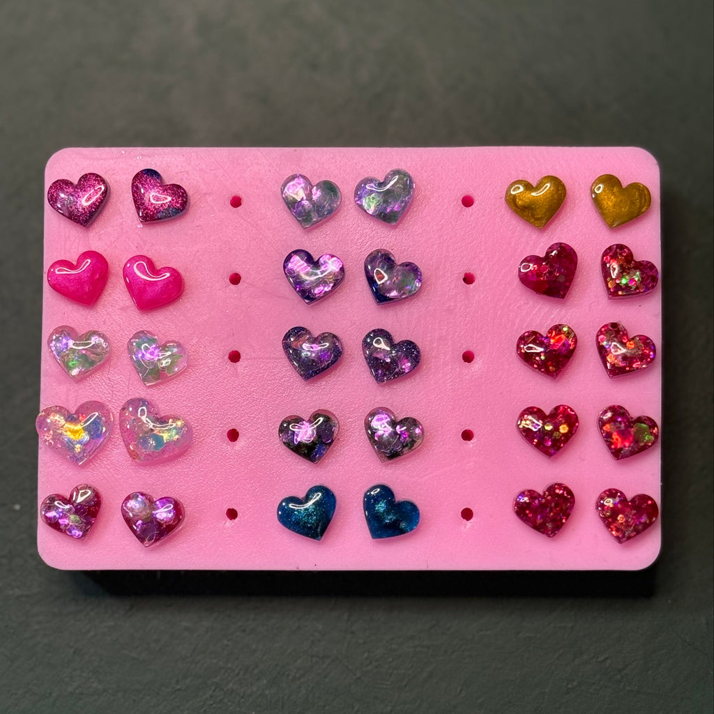 Heart stud earrings