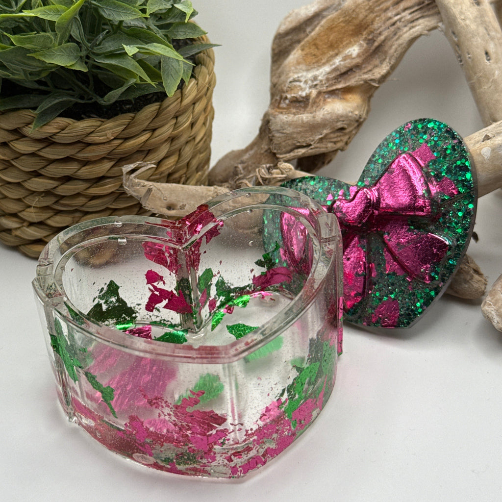 Pink & Green Heart Box