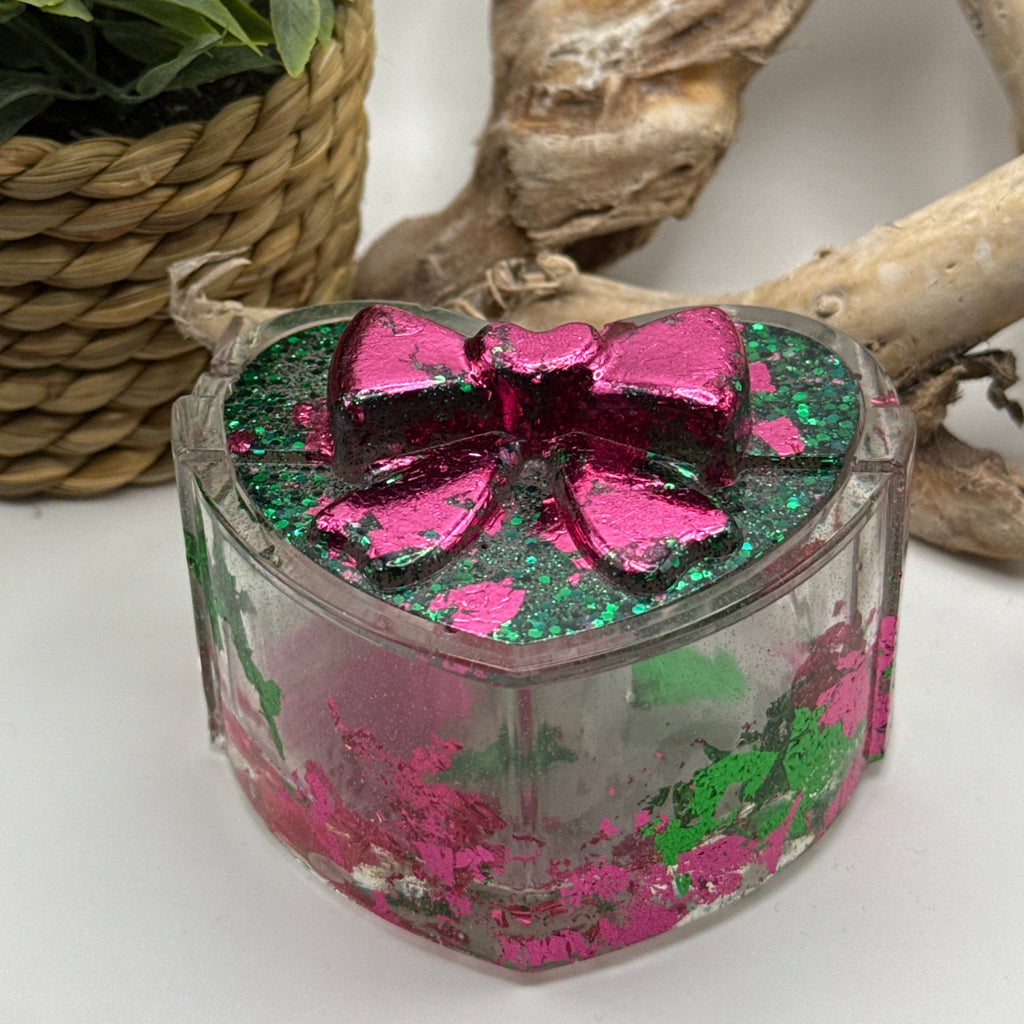 Pink & Green Heart Box