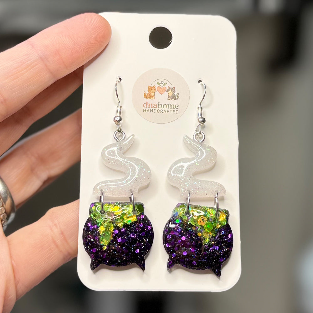 Smokin' Cauldron Earrings - ONE OFF!