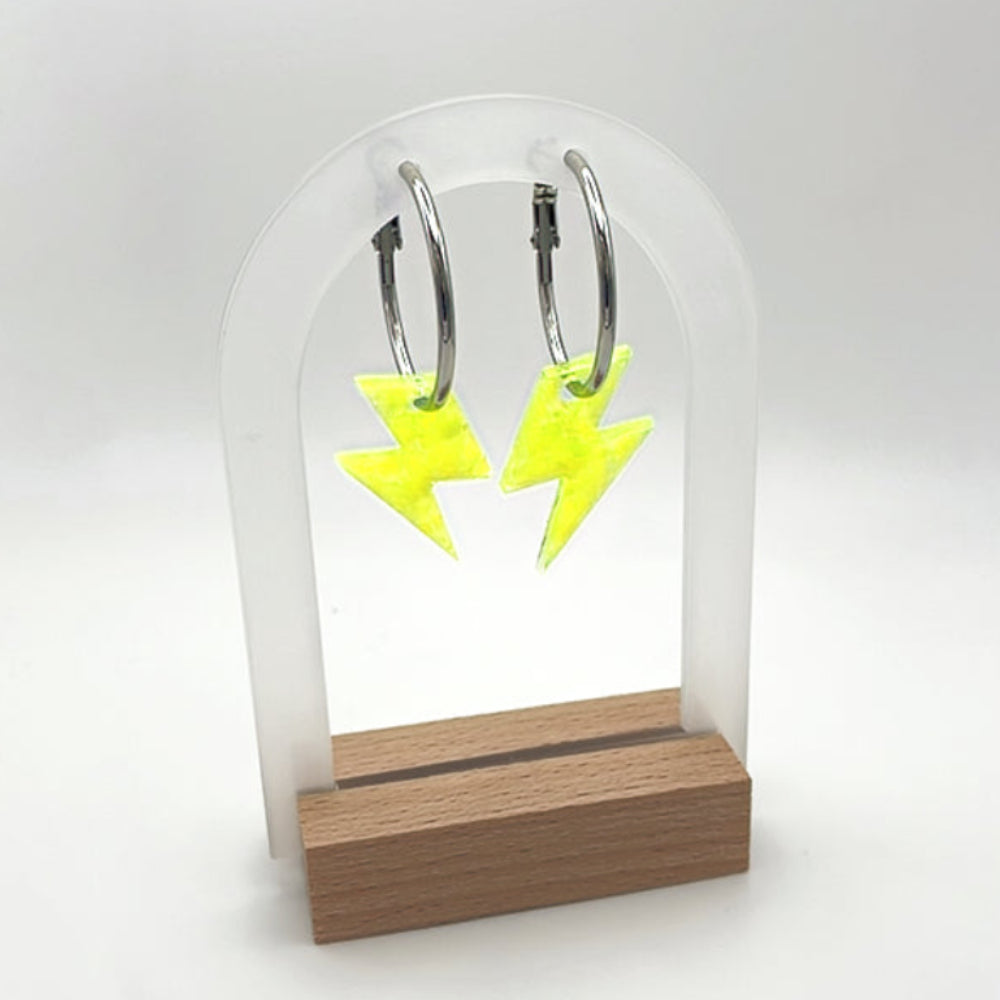 Yellow Lightning Bolt Earrings image 0